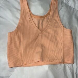 Lululemon Peach Ribbed Crop Top
